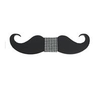 Tony & Paul. Bow Tie Big Moustache Wood Black and White Plain