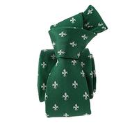 Tony & Paul. Tie. Fleur de Lys - BOURBON, Silk. Designs. Made in Italy., Green Academy - Silver Lily, One size