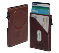 Tony Perotti RFID Blocking SLIM Pop Up Card Slider MagSafe Wallet Case Italian Leather Brown
