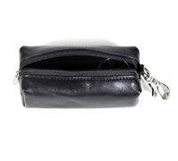 Tony Perotti Unisex Italian Bull Leather Zippered Pouch Key Case - Black -