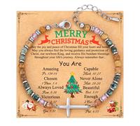 TONY & SANDY Christian Cross Bracelet for Women, Stocking Stuffers for Women, Confirmation Baptism Easter Gifts, Unique Gift for Friends Daughter Mom Sister in Christ on Birthday Christmas, 7.4 Inches