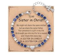 TONY & SANDY Christian Gifts for Women, Religious Cross Bracelet Jewelry, Easter Basket Stuffers for Teens Kids Adults, Faith Confirmation Baptism Christmas Birthday Gifts for Women, 7", Stainless