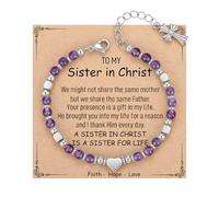 TONY & SANDY Christian Gifts for Women, Religious Cross Bracelet Jewelry, Easter Basket Stuffers for Teens Kids Adults, Faith Confirmation Baptism Christmas Birthday Gifts for Women, 7", Stainless