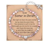 TONY & SANDY Christian Gifts for Women, Religious Cross Bracelet Jewelry, Easter Basket Stuffers for Teens Kids Adults, Faith Confirmation Baptism Christmas Birthday Gifts for Women, 7", Stainless