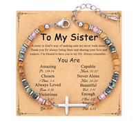 TONY & SANDY Cross Bracelet for Women, Christian Gifts for Women, Confirmation Baptism Easter Gifts, Unique Gift for Friends Daughter Mom Sister in Christ Niece on Birthday Christmas, 7.4 Inches