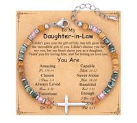 TONY & SANDY Cross Bracelet for Women, Christian Gifts for Women, Confirmation Baptism Easter Gifts, Unique Gift for Friends Daughter Mom Sister in Christ Niece on Birthday Christmas, 7.4 Inches