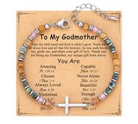 TONY & SANDY Cross Bracelet for Women, Christian Gifts for Women, Confirmation Baptism Easter Gifts, Unique Gift for Friends Daughter Mom Sister in Christ Niece on Birthday Christmas, 7.4 Inches