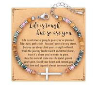 TONY & SANDY Cross Bracelet for Women, Christian Gifts for Women, Confirmation Baptism Easter Gifts, Unique Gift for Friends Daughter Mom Sister in Christ Niece on Birthday Christmas, 7.4 Inches
