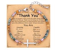 TONY & SANDY Cross Bracelet for Women, Christian Gifts for Women, Confirmation Baptism Easter Gifts, Unique Gift for Friends Daughter Mom Sister in Christ Niece on Birthday Christmas, 7.4 Inches