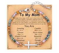 TONY & SANDY Cross Bracelet for Women, Christian Gifts for Women, Confirmation Baptism Gifts, Unique Gift for Friends Daughter Mom Sister in Christ Niece on Birthday Christmas, 7.3 Inches, Stainless