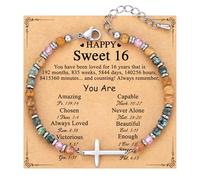 TONY & SANDY Cross Bracelet for Women, Christian Gifts for Women, Confirmation Baptism Gifts, Unique Gift for Daughter Granddaughter Sister in Christ Friend Niece on Birthday Christmas, 6.5 Inches