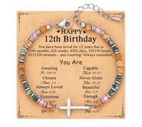 TONY & SANDY Cross Bracelet for Women, Christian Gifts for Women, Confirmation Baptism Gifts, Unique Gift for Daughter Granddaughter Sister in Christ Friend Niece on Birthday Christmas, 6.5 Inches