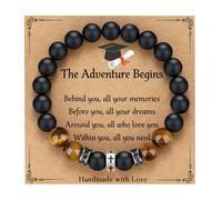 TONY & SANDY Cross Bracelet Men Boys Christian Gifts for Teen Boys Son Grandson Nephew on Graduation Father's Day Easter Birthday Christmas, 7.5 Inch, Stainless Steel, onyx, tiger eye
