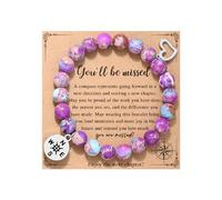 TONY & SANDY Retirement Gifts for Women Compass Bracelet Coworkers Farewell Leaving Goodbye Moving Going Away Gifts for Coworkers Women Friends Teacher Employee, 7", Stone, Jasper