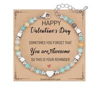 TONY & SANDY Tiny Bead Bracelets for Women, Sometimes You Forget You're Awesome Gifts, Unique Gifts for Women, Coworker, Mom, Daughter, Best Friend on Valentine's Birthday Christmas Easter, 7 Inches