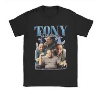 Tony Soprano T-Shirts Men Novelty Cotton Tees Round Neck Short Sleeve T Shirt Gift Idea Clothing Black XXL