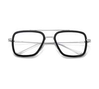 Tony Stark Style Blue Light Blocking Glasses for Men Women Iron Man and Spiderman Computer Gaming Glasses, Black/silver,