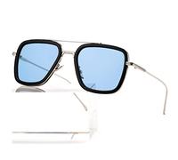 Tony Stark Vintage Square Metal Frame Sunglasses Iron Man Spider-Man A1