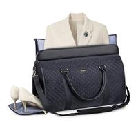 Tonyeee 3-in-1 Kleidersack Reisetasche Damen, Umwandelbare Weekender Handgepäck Tasche mit Schuhfach & Schultergurt, Faltbare Wasserdichte Reisetasche aus PU Leder für Business & Reise Schwarz