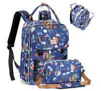 Tonyeee Changing Backpack for Mum and Dad Changing Bag Large with Changing Mat Removable Bottle Bag Baby Bag for Travel Pram Baby Bag Blue