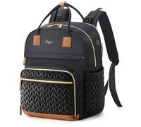 Tonyeee Diaper Bag Backpack - Extra Large Diaper Backpack for 2 Kids Twin, Travel Baby Bags for Mom Dad 25-37L Expandable with Changing Pad, Quilted Pure Black