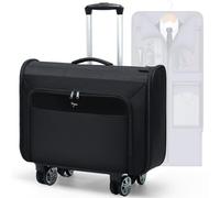 Tonyeee Softside Rolling Garment Bag, Large Duffle Garment Bag with Wheels, 3 in 1 Detachable Suit Luggage for Women Men, Business Travel Weekender (Confirm Airline Carry-On Rules), Black