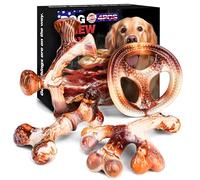 TonyEst 4-Pack Dog Chew Toys for Aggressive Chewers, Indestructible Dog Toys for Large Medium Small Breeds, Durable Dog Chews with Bacon Flavor, Tough Nylon Dog Bones for Teeth Cleaning Toys