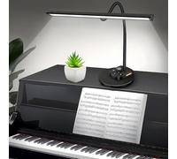 TonyEst Piano Light for Grand / Upright Piano, LED Desk Lamp with 5 Color Modes, USB Charging Port, Dimmable Gooseneck, Auto-Off Timer, Black Metal