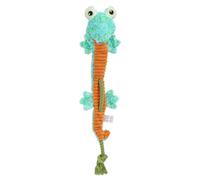 TONYFY Blue Frog Tie-Dye Plush Squeaky Rope Knot Dog Toy, Interactive Tug and Chew Toy for Small Medium Dogs (XEPT0950-03)