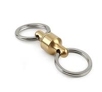 TONYFY Brass Quick Release Keychain, with 360° Rotation, Pull Apart Detachable Key Chain Waist Belt Buckle, Outdoor Portable EDC Organization Tool, Car Key Accessories with 2 Key Rings for Man/Woman
