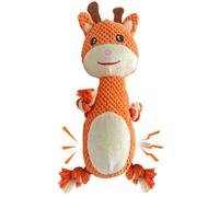 TONYFY Orange Deer Colorful Rope Knot Squeaky Dog Toy, Interactive Dental Chew for Small Medium Breeds (XEBY1171-B)