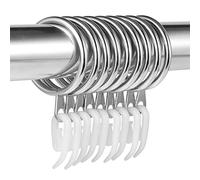 tonyg-p 20 Pack Metal Curtain Rings with Plastic Curtain Hooks (Silver)