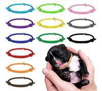 tonyg-p Pack of 12 Puppy ID Collars Puppy Collars Adjustable Soft Puppy Collars with Jump Rings for Newborns Puppies Kittens, 12-20 cm