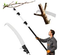 TONYINGO 20FT Reach Manual Pole Saw for Tree Trimming, Extendable Tree Pruner with Double Hook Saw and 4-12FT Telescopic Pole, Tree Trimmer Branch Cutterfor High Branches for Yard, Garden, Patios