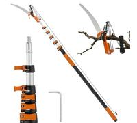 TONYINGO 5-20 FT Extendable Manual Pole Saw, Tree Trimming Pruner with Flip & Screw Dual Lock, Adjustable Long Handle High Reach Cutter for Yard & Garden