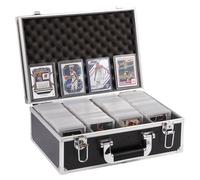 TONYLAIJIANTAO 4 Row 150+ Graded Sports Card Storage Box with Dividers and Slab Sleeve, Card Cases for Sports Cards, Trading Card Case for Your Card Collection Box, Card Display for Graded Cards.
