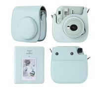 TONYLAIJIANTAO Camera Case Compatible with Fujifilm Instax Mini 12 11 9 8 Instant Camera, PU Leather Carrying Bag with 64 Pockets 2 x 3 Mini Photo Album. (Green)