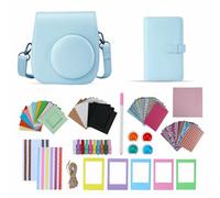 TONYLAIJIANTAO Instant Camera Mini 11/12 Accessories Compatible with Fujifilm Instax Film Camera, Include Case/Album/Filters/Film Frames/Border Stickers. (Blue)