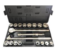 TONYNOL 3/4 Inch Drive Socket Wrench Sets,21-Piece,Metric Size(19-50mm),6-Point,CR-V Steel Sockets with Adapters and Ratchet Handle,Flex-head breaker bar