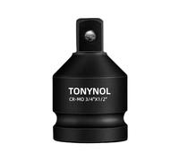 TONYNOL Impact Socket Adapter 3/4" F to 1/2" M,Cr-Mo Steel, Enhances Impact Driver Conversions, For Auto and Construction Use.