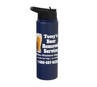 Tony's Beer Removal Service Anthony Funny Beer Lover Drinker Stainless Steel Insulated Water Bottle