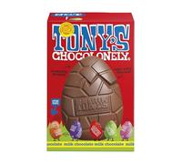 Tony's Chocolonely Large Easter Egg - Milk Chocolate with 5 Smaller Solid Chocolate Eggs -Fairtrade Easter Gifts (242g)