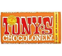 Tony's Chocolonely Milk Chocolate Caramel & Sea Salt Bar 8 x 180g Tasty And Twisty Treat Gift Hamper For Birthday,Christmas Sold By Kidzbuzz