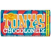 Tony's Chocolonely Milk Chocolate Chip Cookie Chocolate Bar 8 x 180g Tasty And Twisty Treat Gift Hamper For Birthday,Christmas Sold By Kidzbuzz