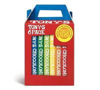 Tony's Chocolonely Rainbow Classic Pack - 6 x 180g Chocolate Bars, Selection Pack Gift Box, 6 Flavours, Vegetarian - Belgian Fairtrade Chocolate