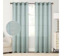 Tony's collection Mint Green Sheer Grommet Curtains, Sheer Curtains 84 Inch Length 2 Panels Set for Bedroom Living Room Grommet Window Curtains(52x84 Inch, Mint, 2 Panels)