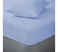 Tony's Textiles 100% Brushed Cotton Thermal Flannelette Fitted Sheet Blue (Double)