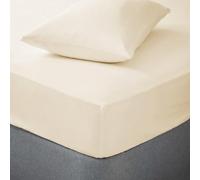 Tony's Textiles 100% Brushed Cotton Thermal Flannelette Fitted Sheet Cream (Double)