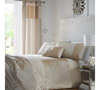 Tony's Textiles Boulevard Crushed Velvet Cream Quilt Duvet Cover Bedding Set (Super King)