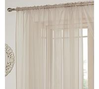 Tony's Textiles Lucy Plain Slot Top Voile Panel - Natural Cream (57" Wide x 90" Drop)